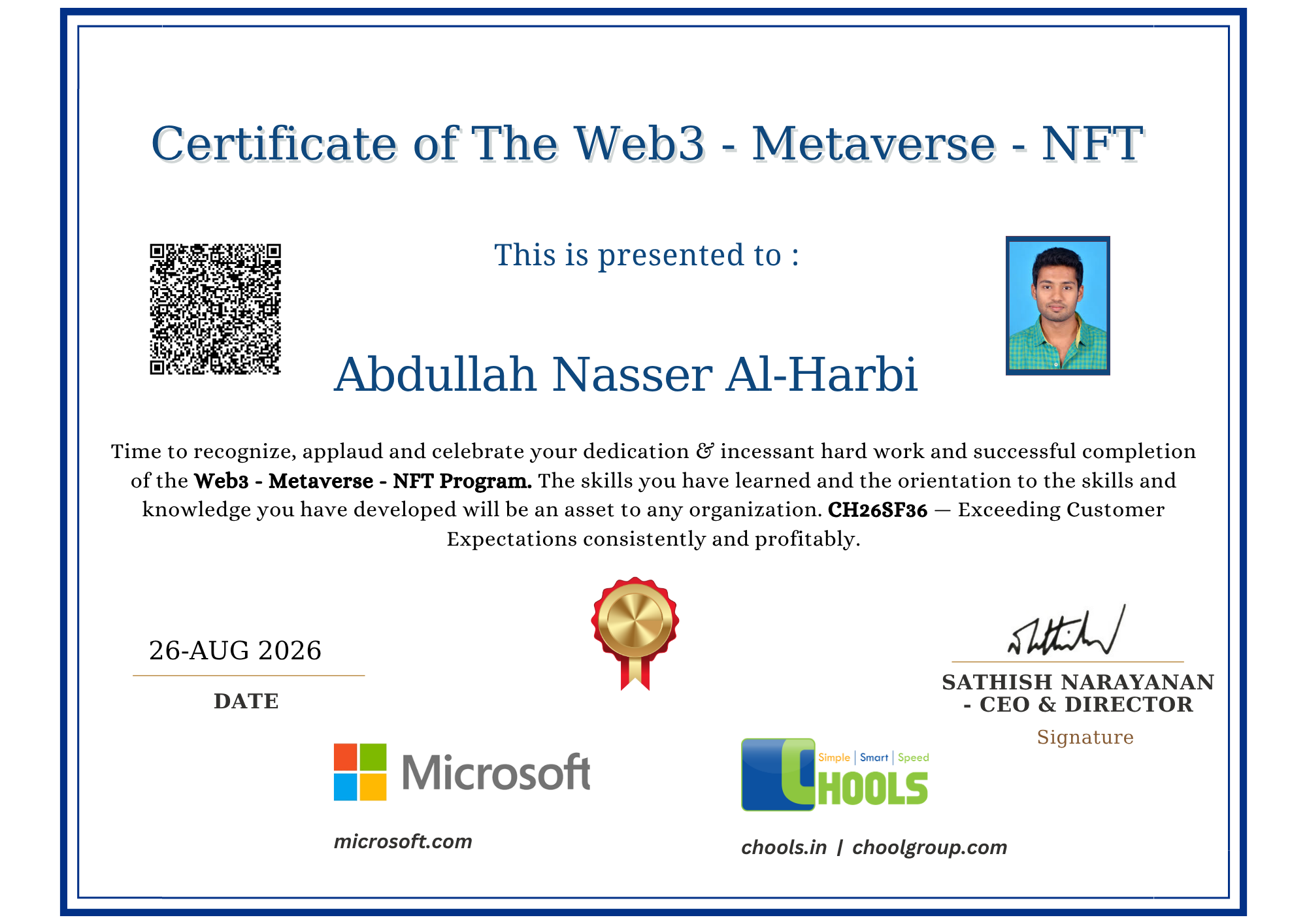 Web3 - Metaverse - NFT Program Certificate